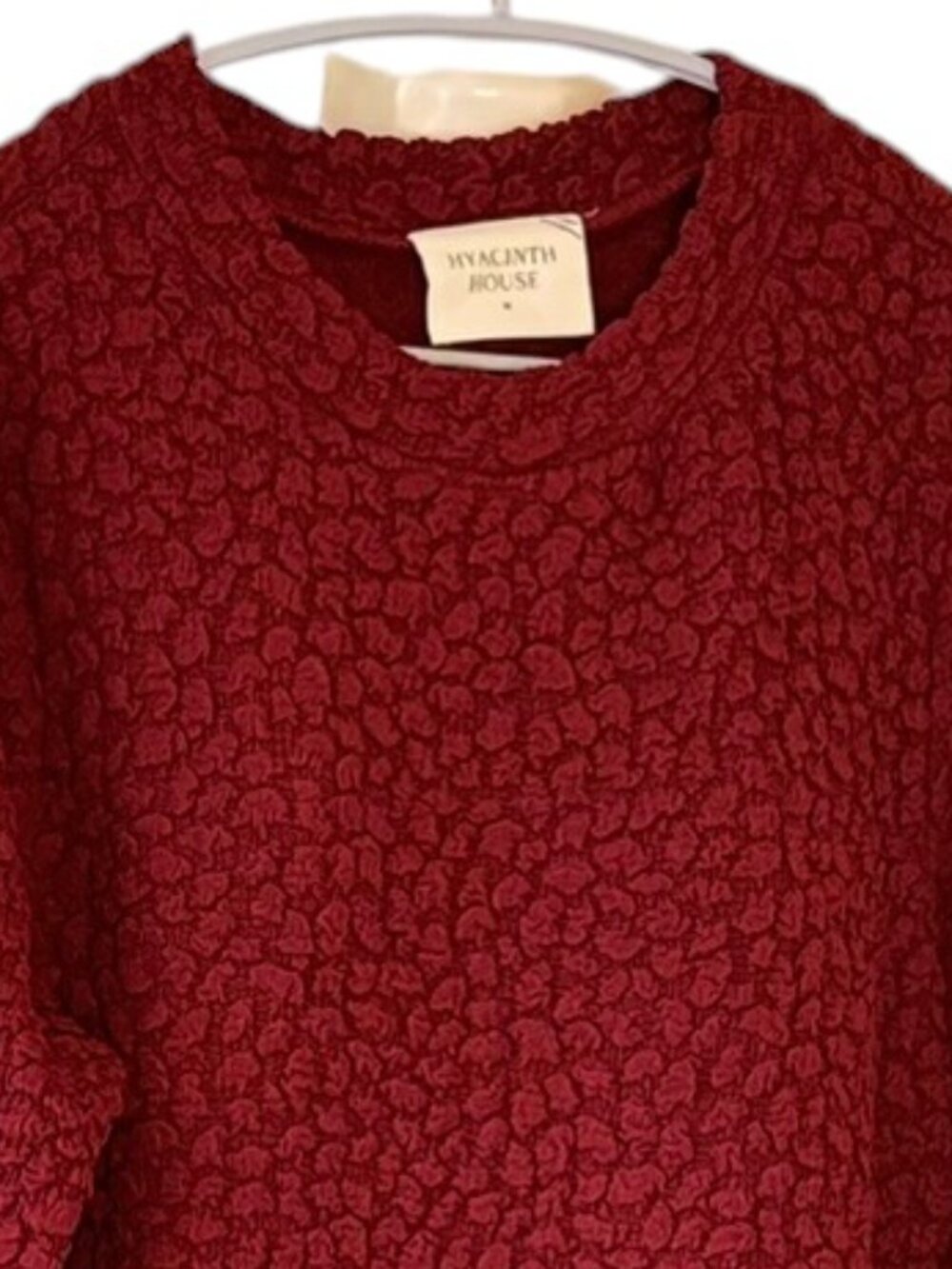 Tuckernuck Hyacinth House Madison Maxi Dress Maroon Textured Crew Neck Medium - Picture 4 of 9